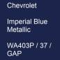 Preview: Chevrolet, Imperial Blue Metallic, WA403P / 37 / GAP.
